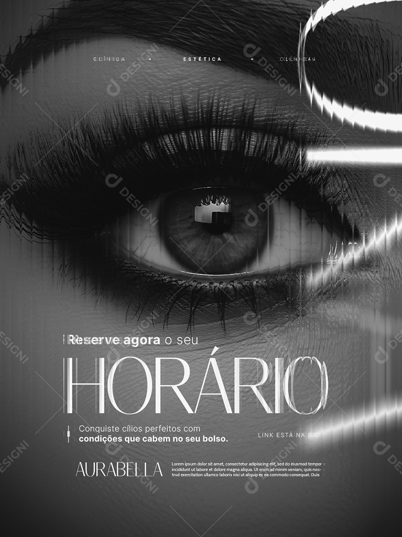 Estética Reserve Agora o Seu Horário Social Media PSD Editável