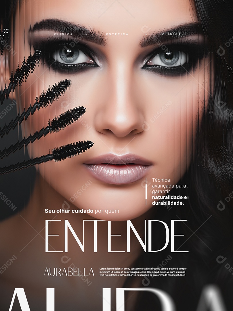 Estética Seu Olhar Cuidado por Quem Entende Social Media PSD Editável