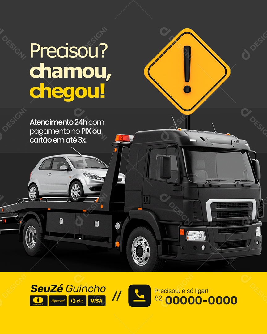 Guincho Precisou Chamou Chegou Social Media PSD Editável