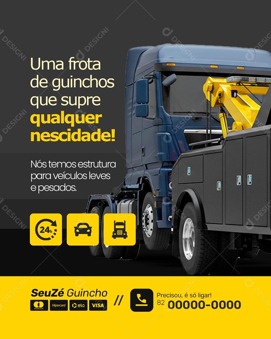 Guincho Uma Frota de Guinchos Que Supre Qualquer Nescidade Social Media PSD Editável