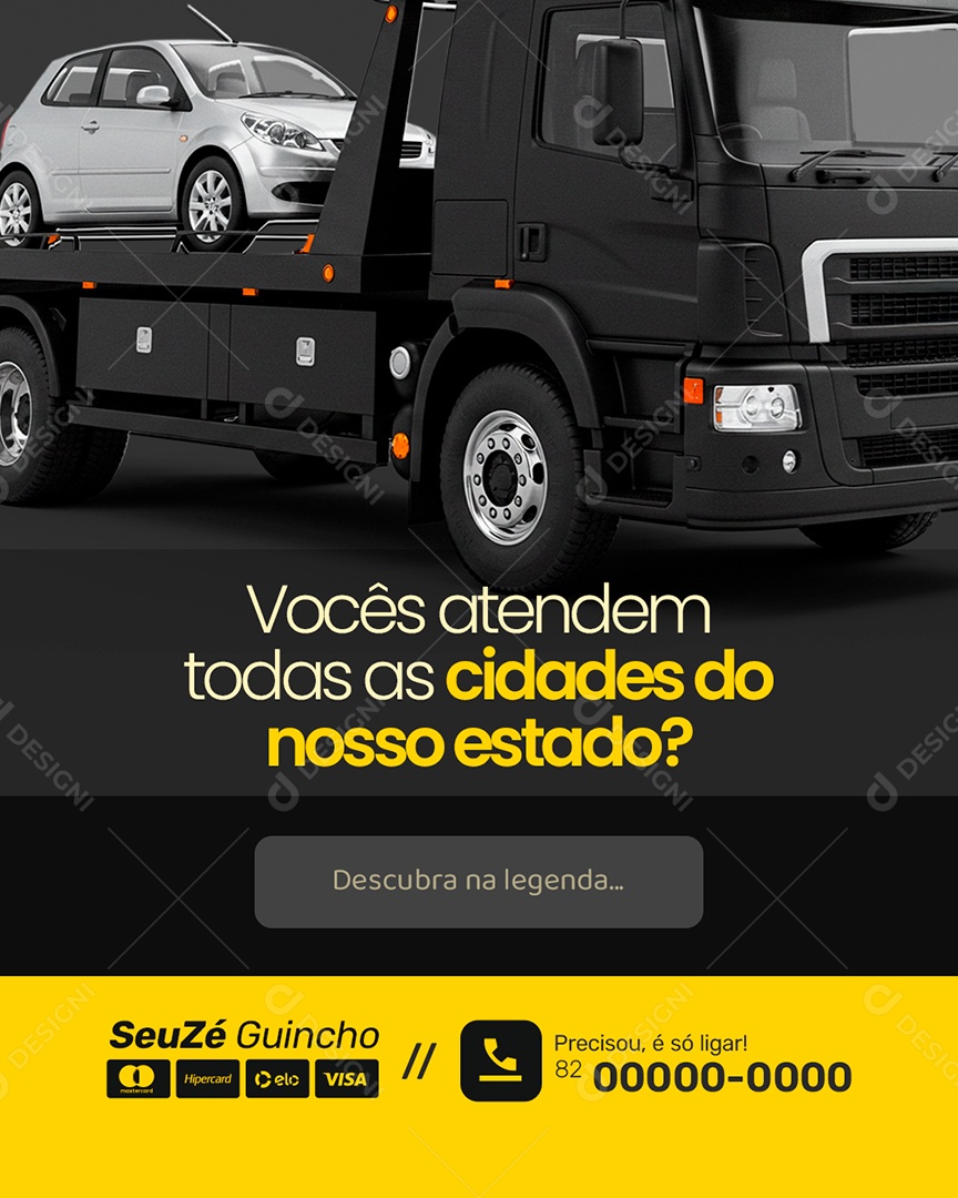 Guincho Vocês Atendem Todas as Cidades do Nosso Estado Social Media PSD Editável