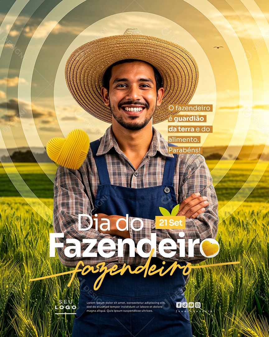 Dia do Fazendeiro 21 de Setembro o Fazendeiro é Guardião Social Media PSD Editável