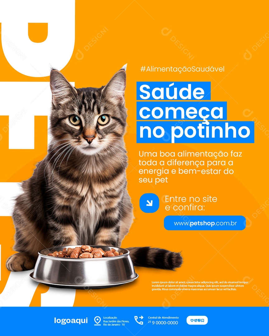Petshop Saúde Começa no Potinho Social Media PSD Editável