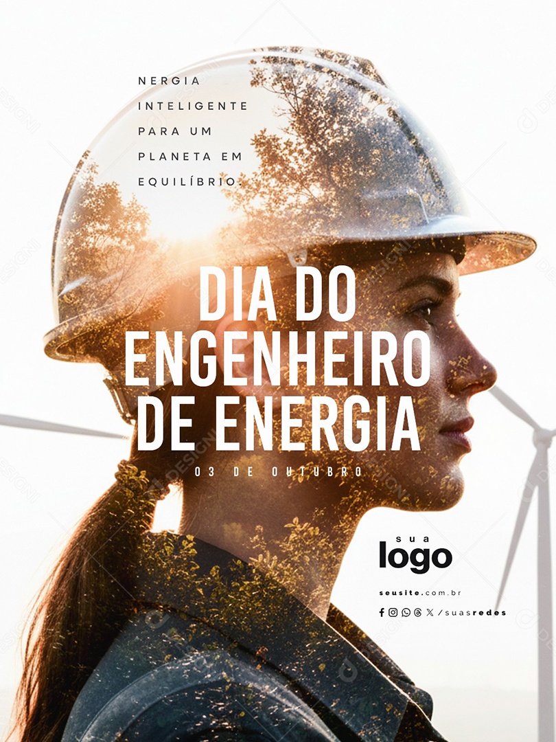 Dia do Engenheiro de Energia 03 de Outubro Social Media PSD Editável