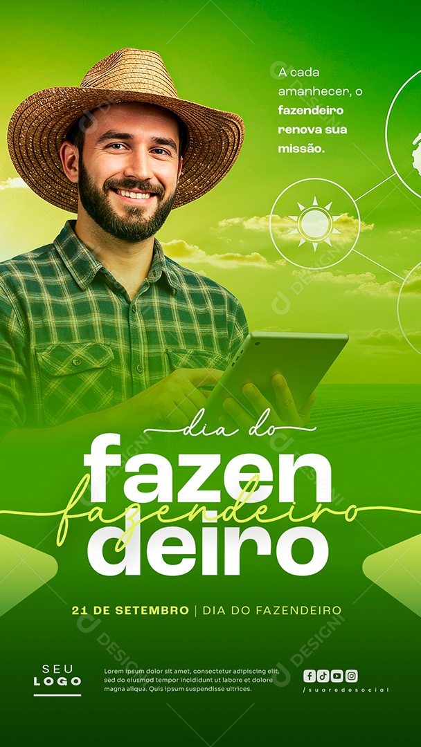Story Dia do Fazendeiro 21 de Setembro Social Media PSD Editável
