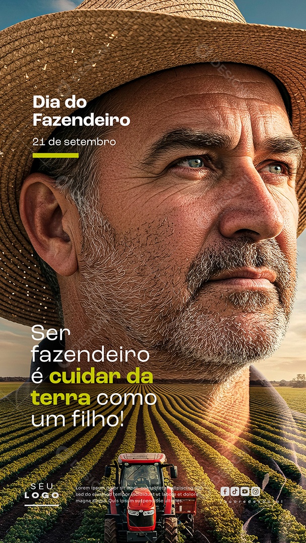 Story Dia do Fazendeiro 21 de Setembro Cuidar da Terra Social Media PSD Editável