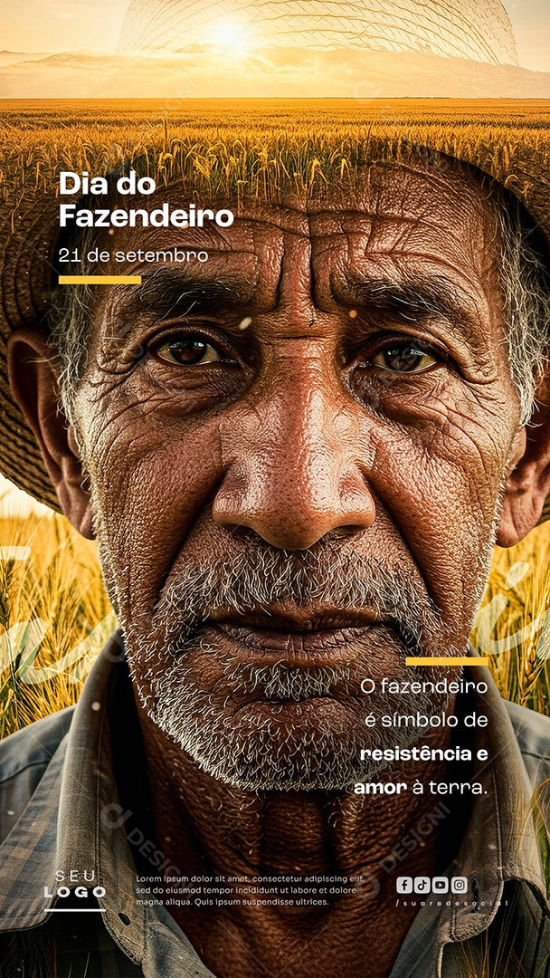 Story Dia do Fazendeiro 21 de Setembro Resistência e Amor Social Media PSD Editável
