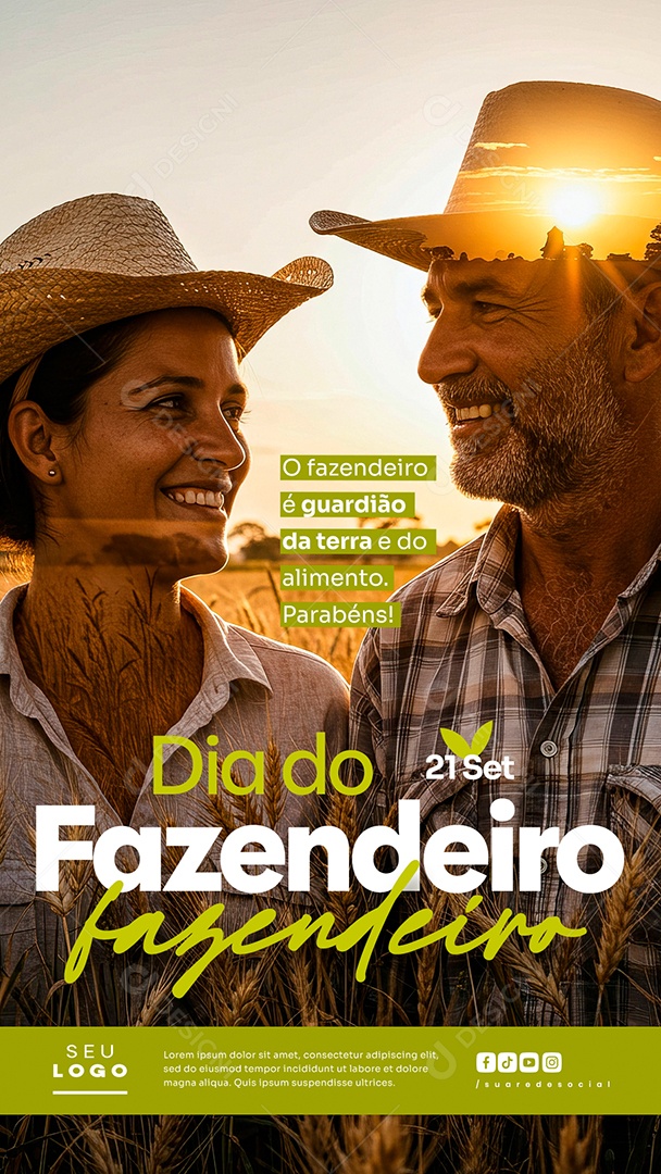 Story Dia do Fazendeiro 21 de Setembro Guardião da Terra Social Media PSD Editável