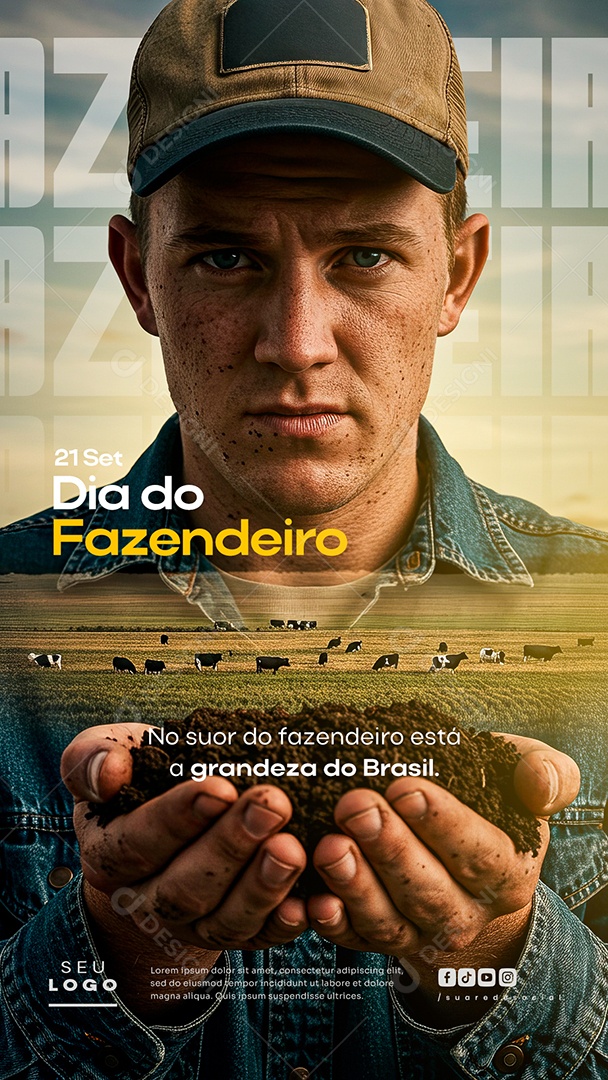 Story Dia do Fazendeiro 21 de Setembro No Suor do Fazendeiro Social Media PSD Editável
