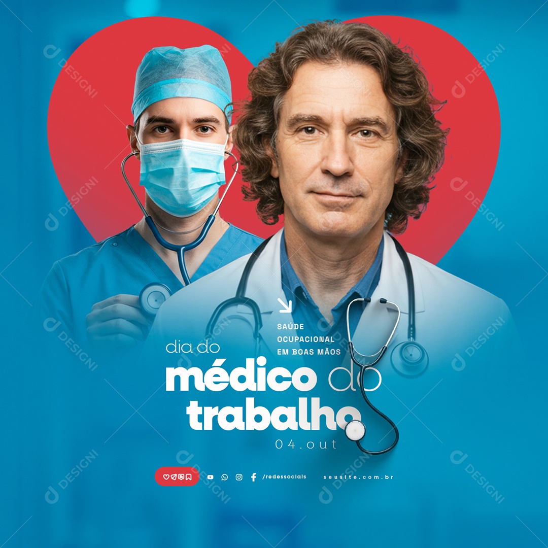 Dia do Médico do Trabalho 04 de Outubro Social Media PSD Editável