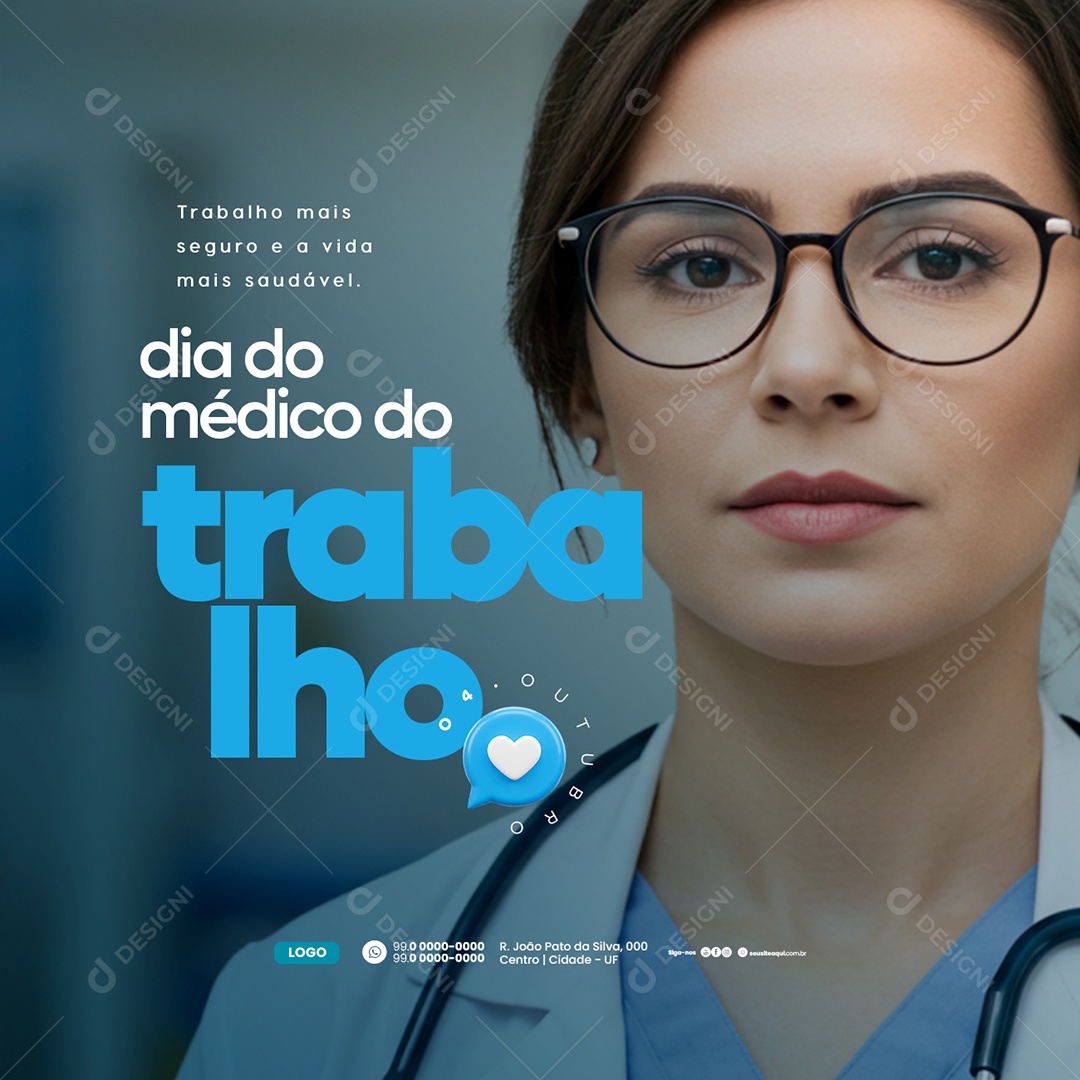 Dia do Médico do Trabalho 04 de Outubro Social Media PSD Editável