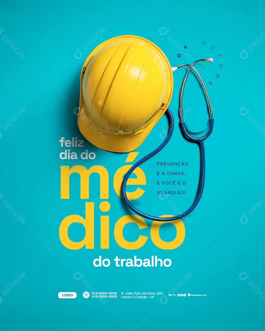 Feliz Dia do Médico do Trabalho 04 de Outubro Social Media PSD Editável