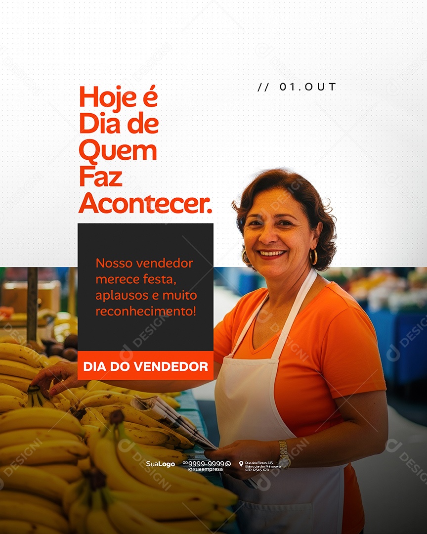 Dia Do Vendedor 01 de Outubro Social Media PSD Editável