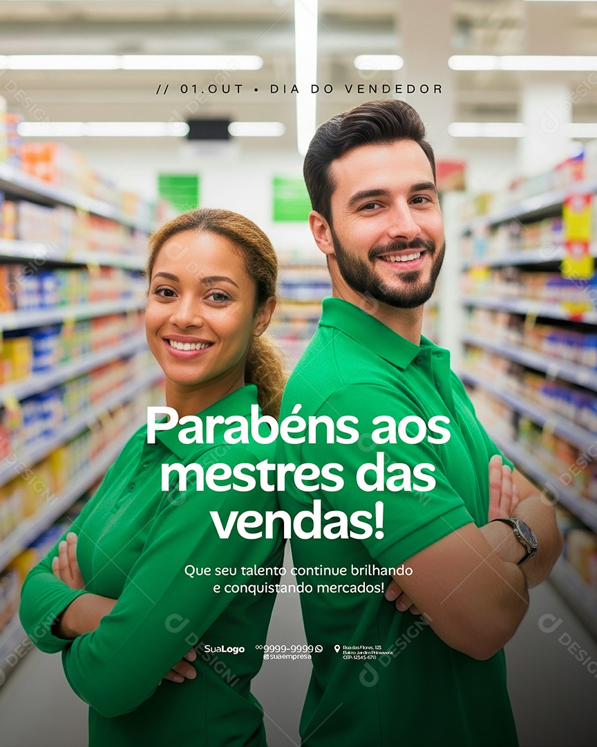 Dia Do Vendedor 01 de Outubro Social Media PSD Editável