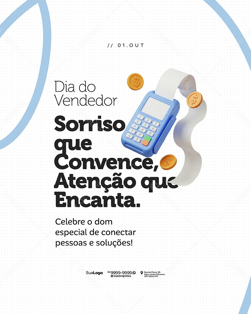 Dia Do Vendedor 01 de Outubro Social Media PSD Editável
