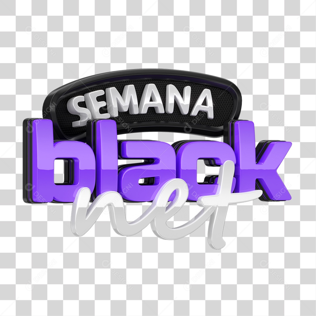 Selo 3D Semana Black Net PNG Transparente