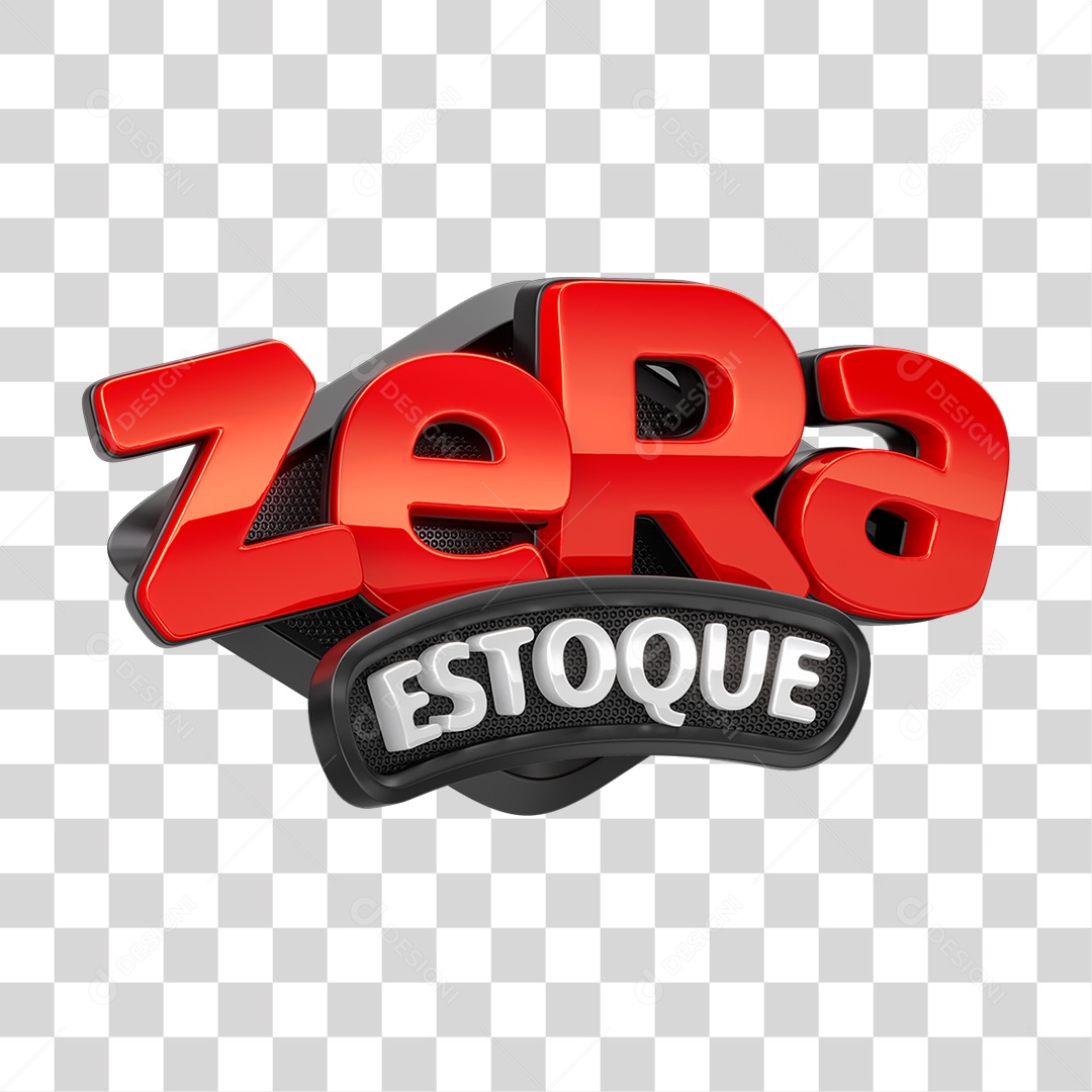 Selo 3d Zera Estoque PNG Transparente