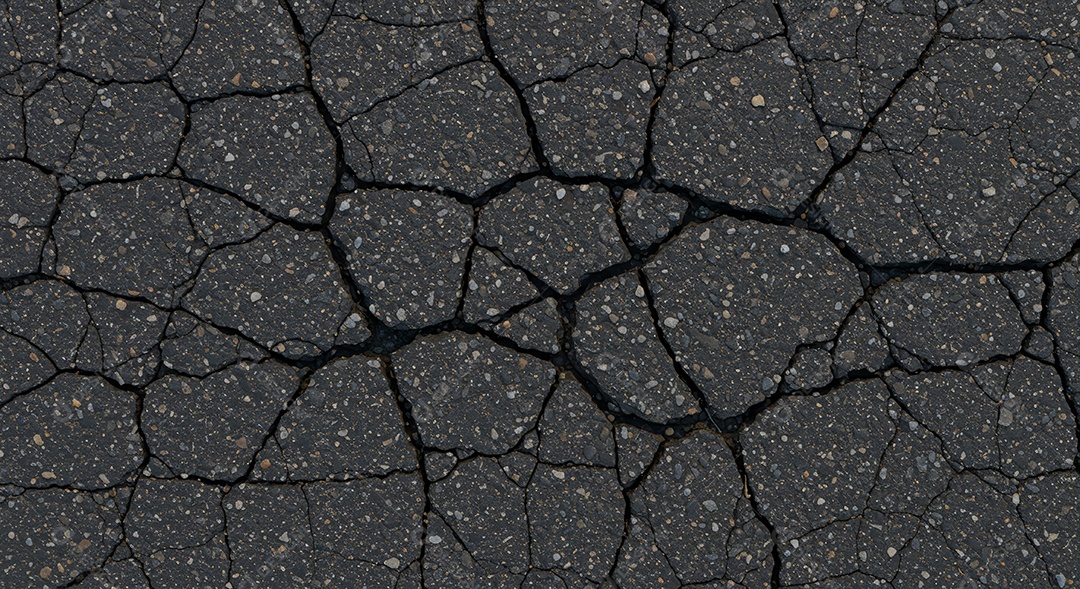 Textura de pavimento asfáltico com rachaduras.