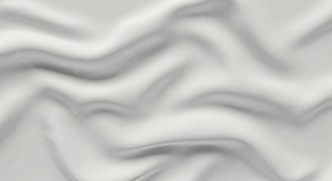 Textura de tecido macio em tons de branco com dobras e ondas.