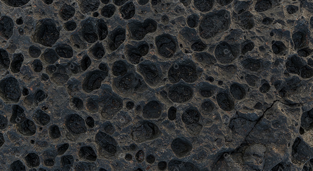 Textura de uma rocha vulcânica extrusiva.