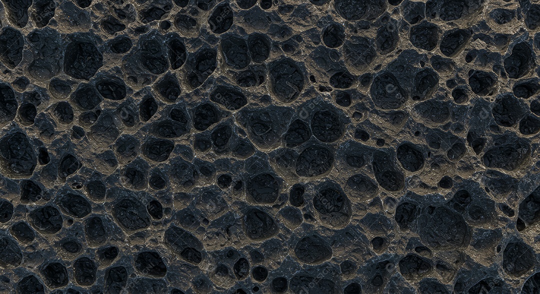 Textura de uma rocha vulcânica extrusiva.