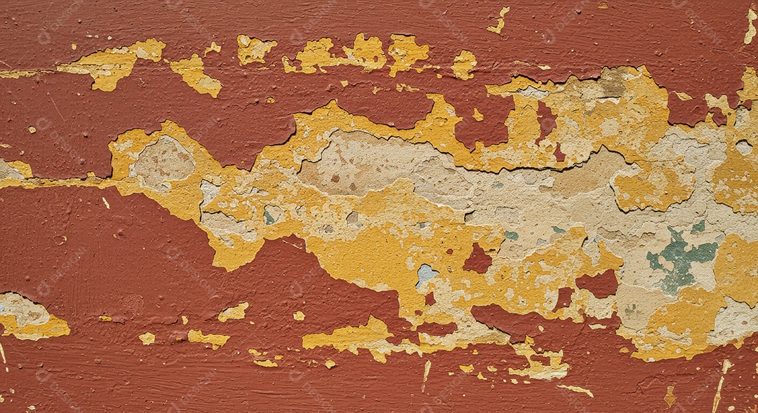 Textura de uma parede com tinta descascando.