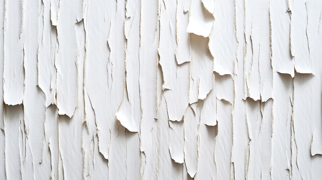 Textura de uma parede velha com pintura branca descascada.