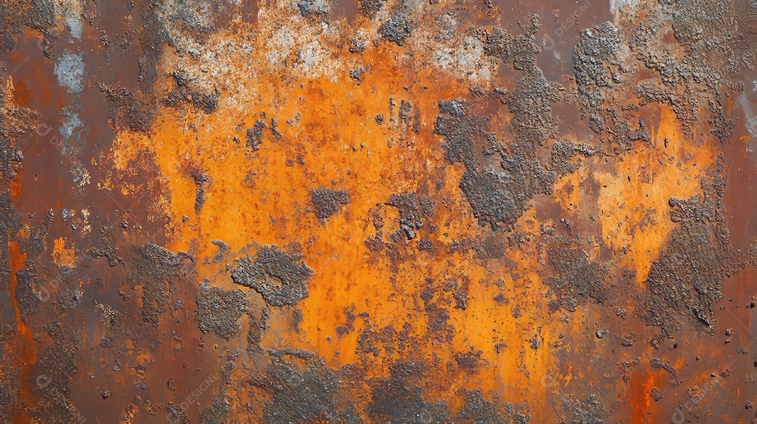 Textura de uma superfície de metal enferrujada.