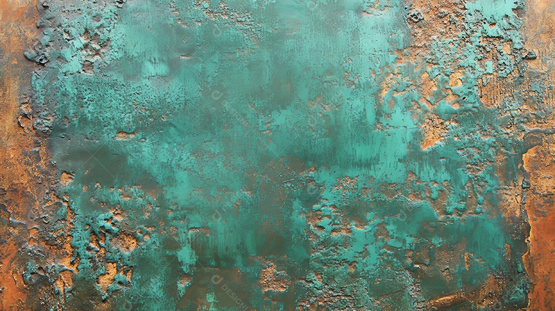 Textura superfície de metal enferrujada com ferrugem e tinta verde.
