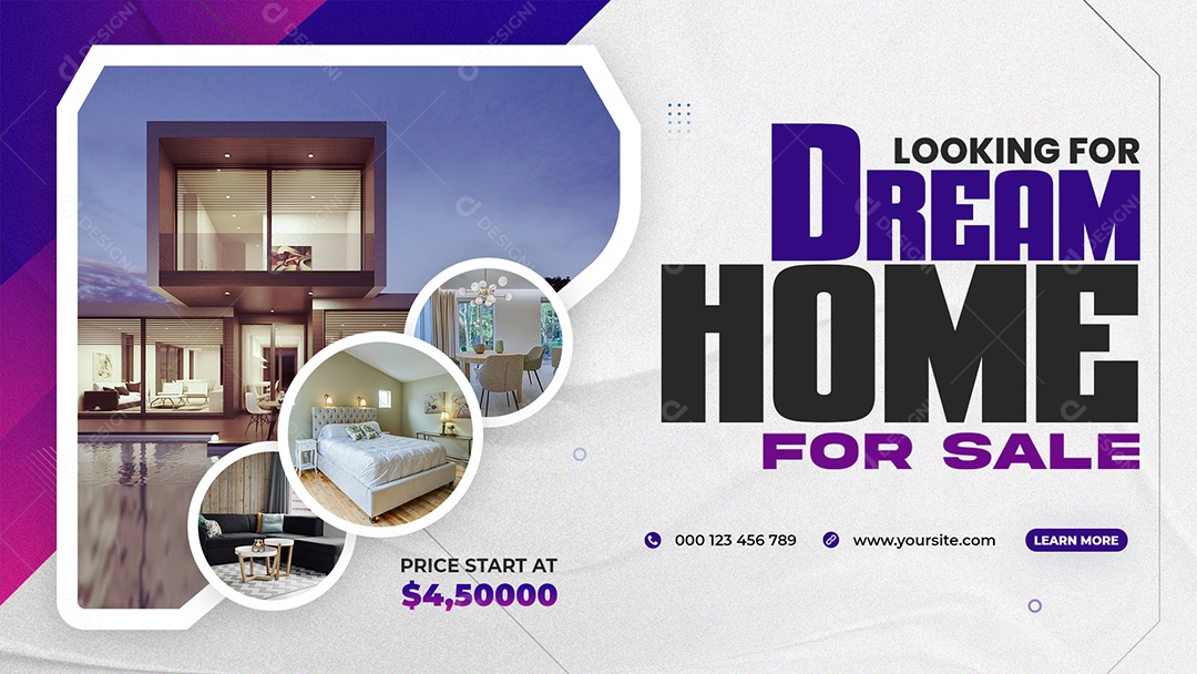 Imobiliária Procurando Casa dos Sonhos Para Venda Social Media PSD Editável