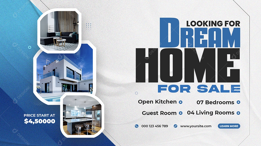 Imobiliária Procurando Casa dos Sonhos Para Venda Social Media PSD Editável
