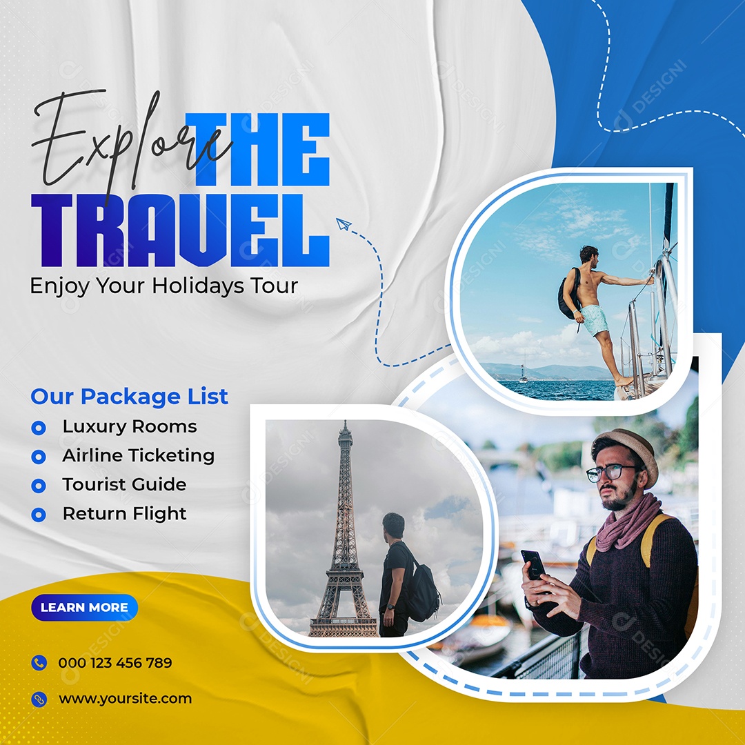 Agência de Viagem Aproveite Suas Férias Social Media PSD Editável