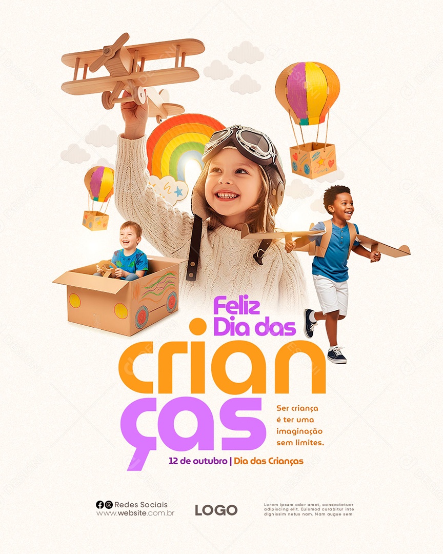 Feliz Dia das Crianças 12 de Outubro Social Media PSD Editável