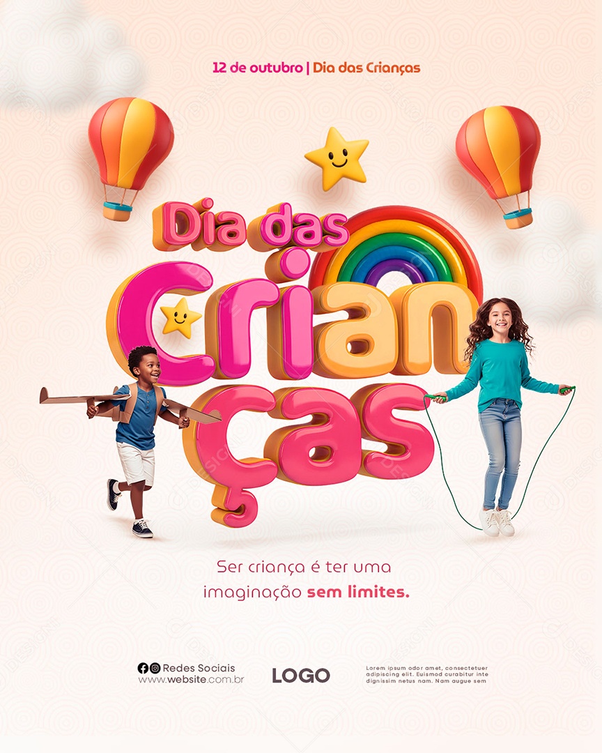 Feliz Dia das Crianças 12 de Outubro Social Media PSD Editável