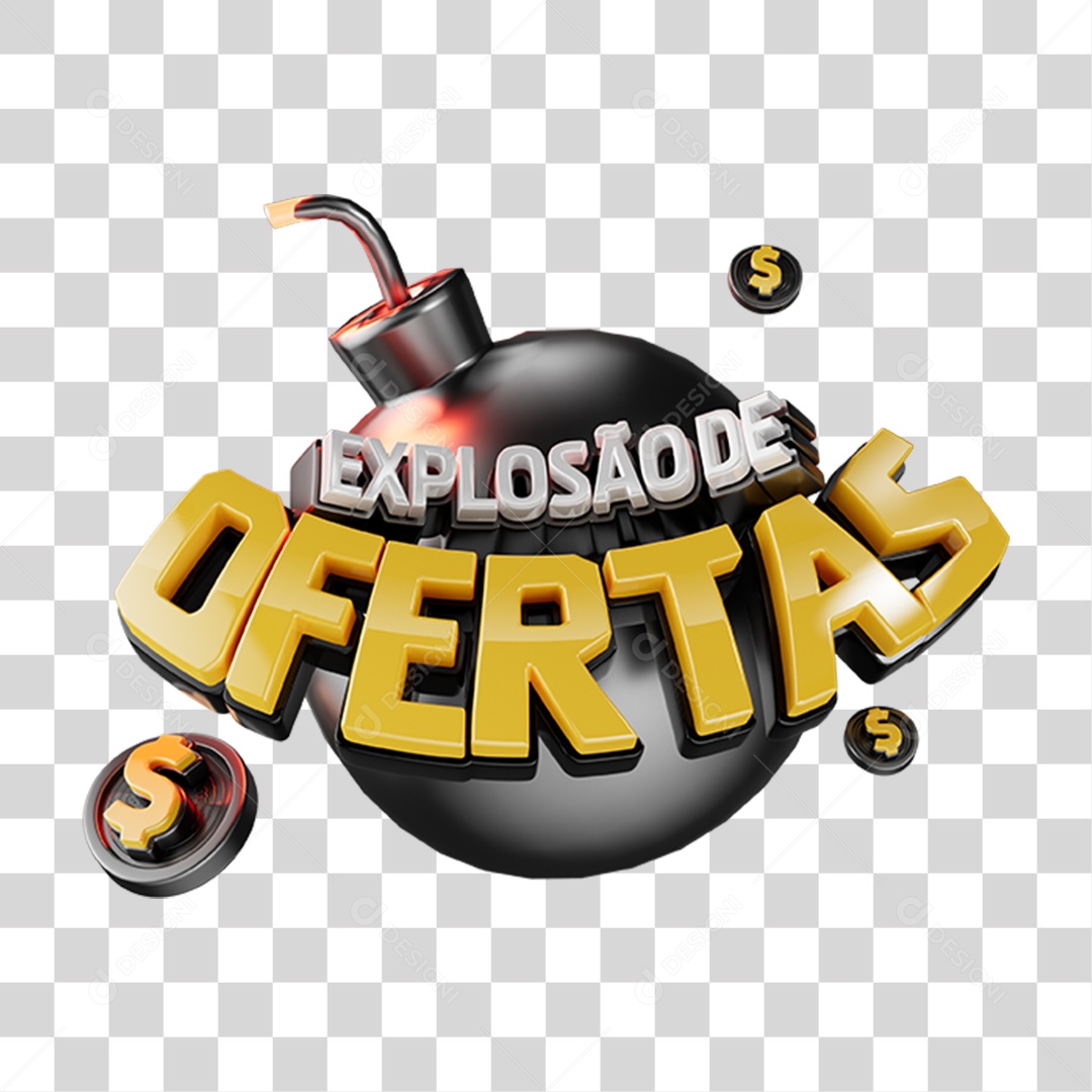 Elemento Explosão de Ofertas Cor Preta em Estilo Moderno PNG Transparente