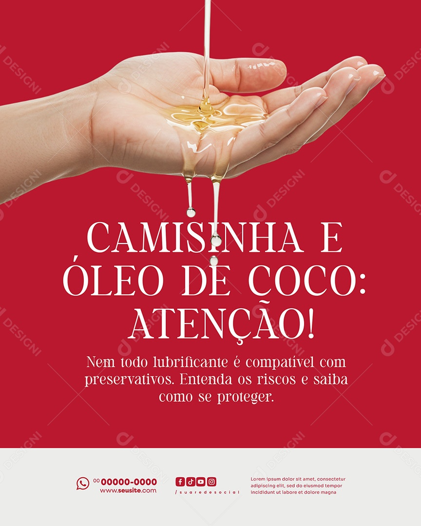 Ginecologista Camisinha e Óleo de Coco Social Media PSD Editável