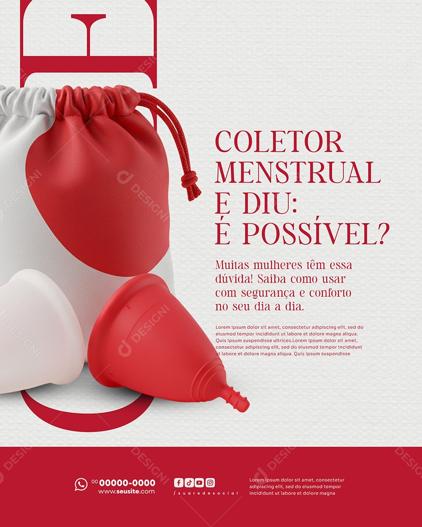 Ginecologista Coletor Mestrual e Diu Social Media PSD Editável