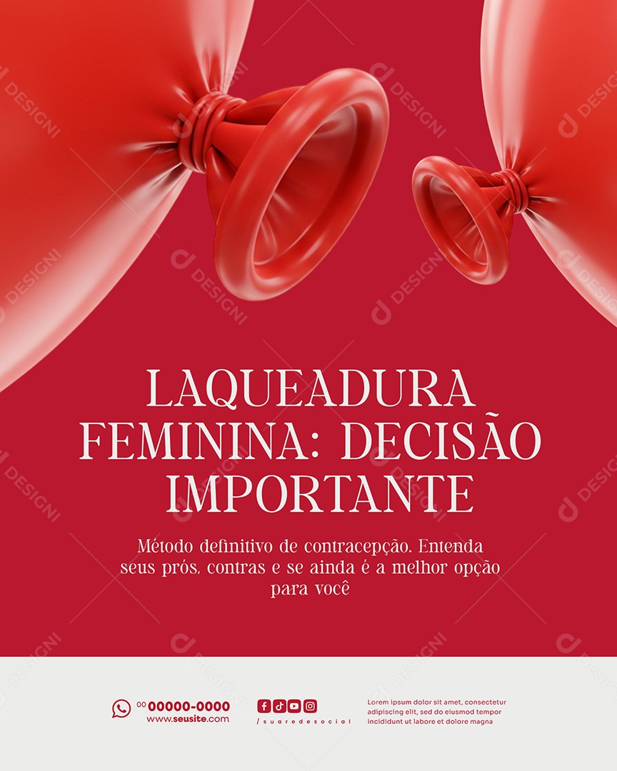 Ginecologista Laqueadura Feminina Social Media PSD Editável