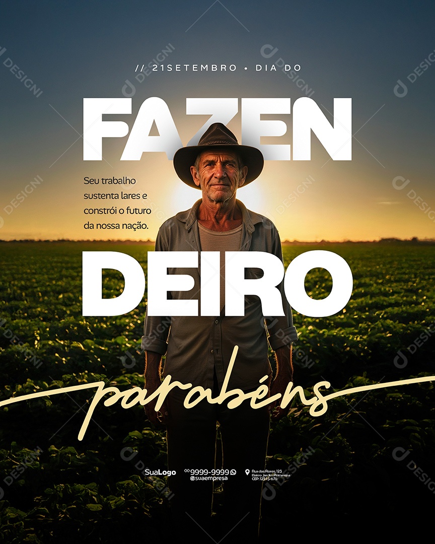 Dia Do Fazendeiro 21 De Setembro Social Media PSD Editável