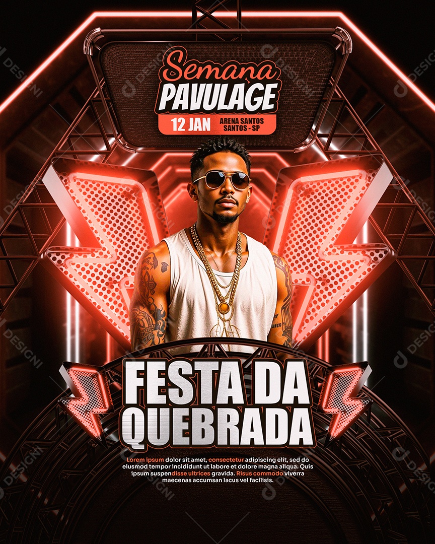 Feed Flyer Festa da Quebrada Social Media PSD Editável