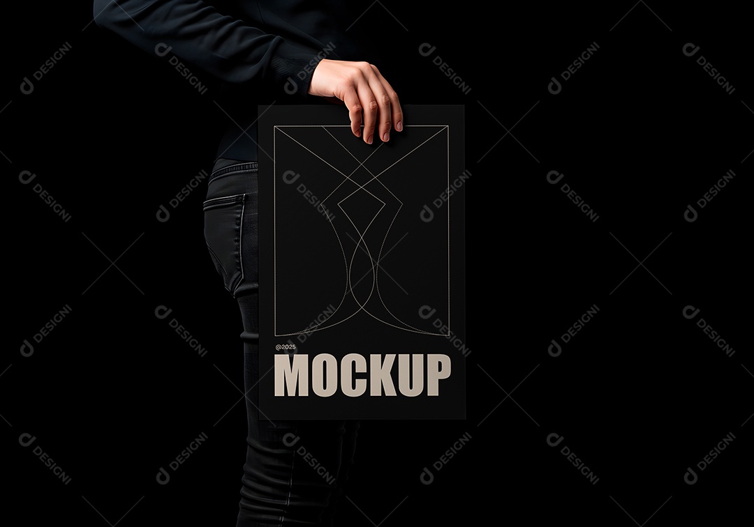 Mockup Folder Preto para Composição PSD