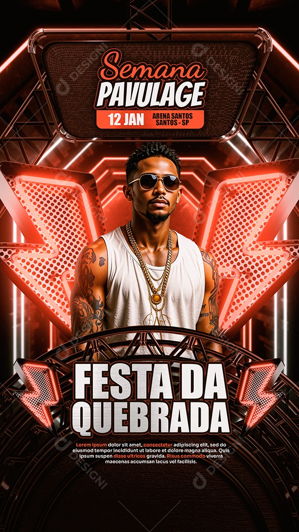 Story Flyer Festa da Quebrada Social Media PSD Editável