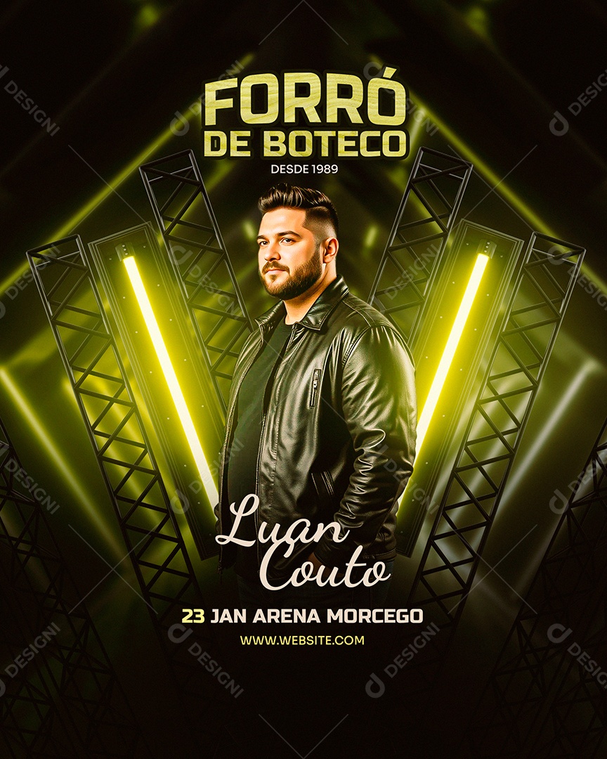 Feed  Flyer Forró de Boteco Social Media PSD Editável