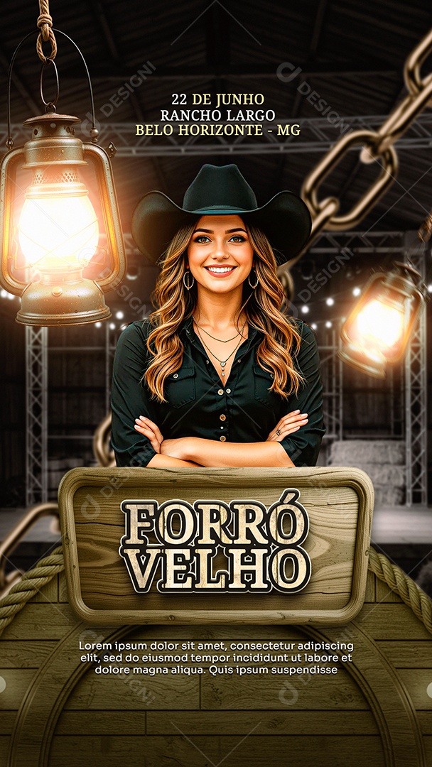 Story Flyer Forró Velho Social Media PSD Editável