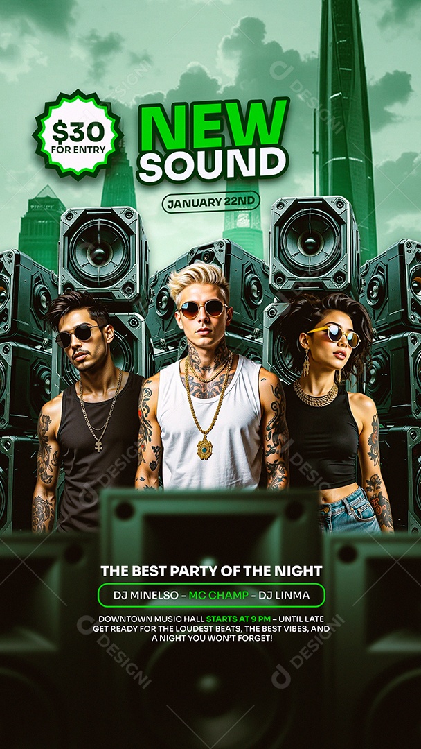 Story Flyer New Sound Social Media PSD Editável