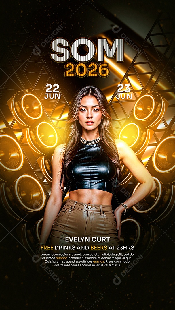 Story Flyer Som 2026 Social Media PSD Editável