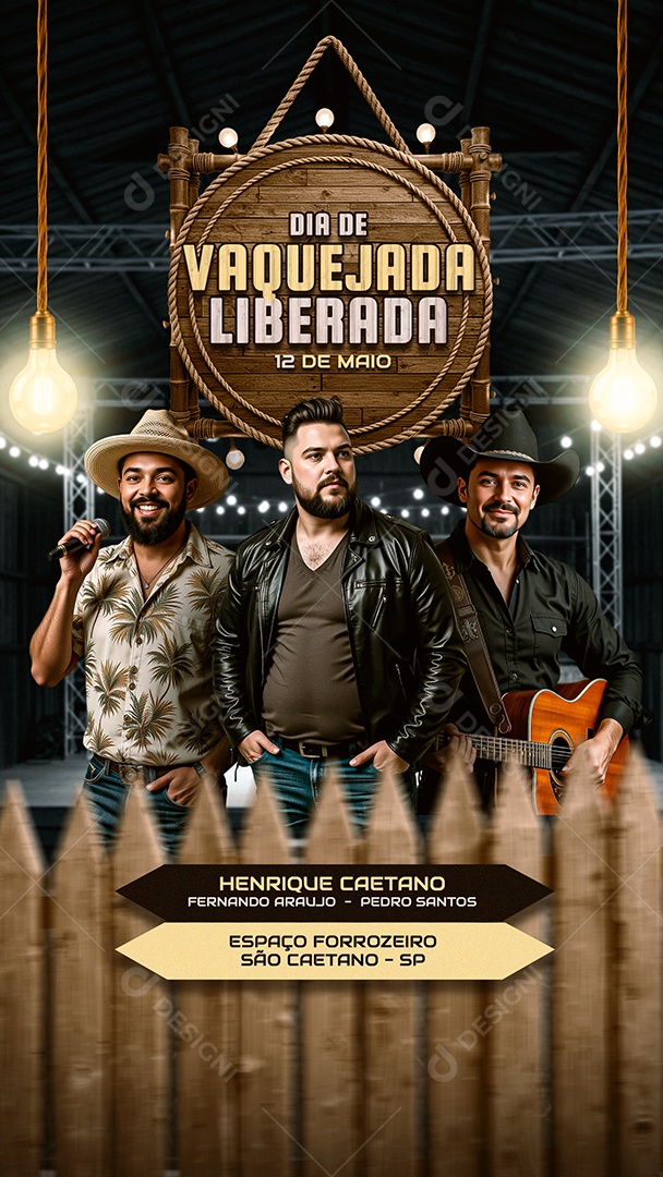 Story Flyer Vaquejada Liberada 12 de maio Social Media PSD Editável