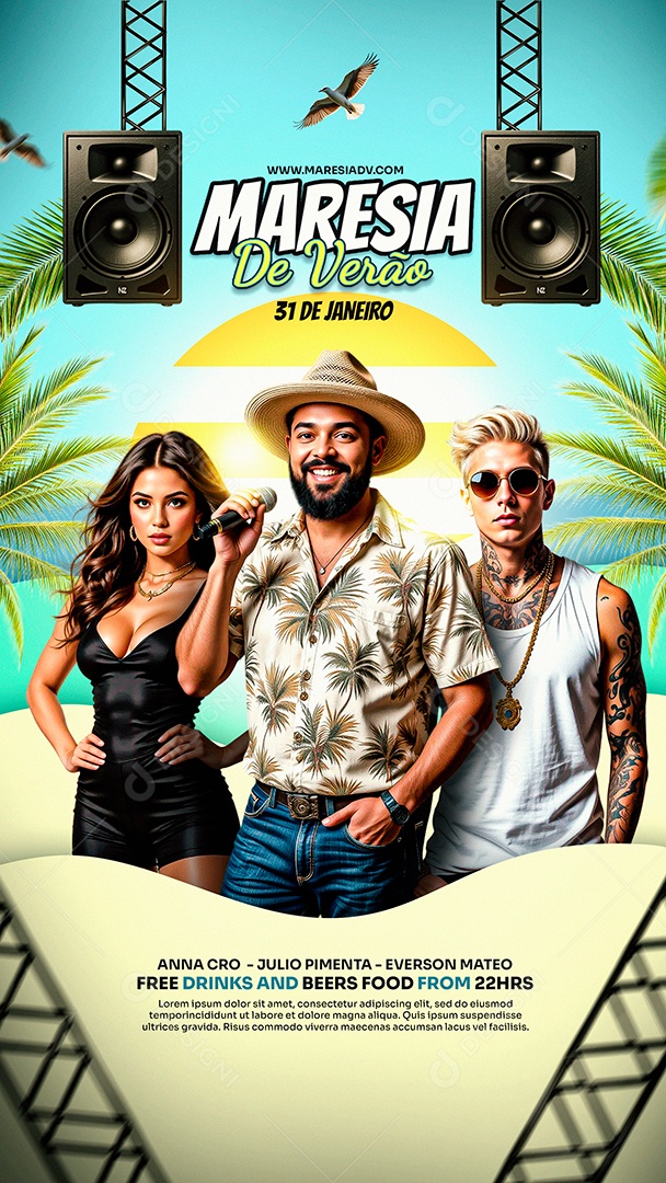 Story Maresia de Verão Social Media PSD Editável