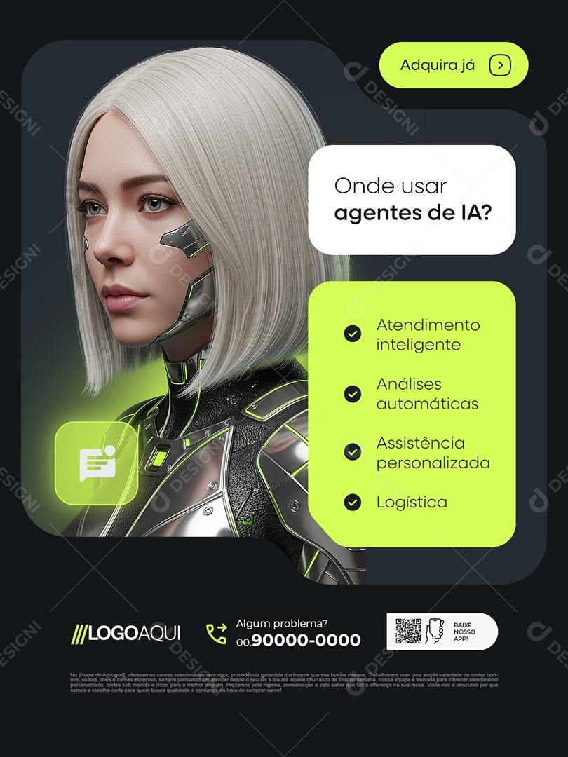 Onde Usar Agentes de IA Social Media PSD Editável