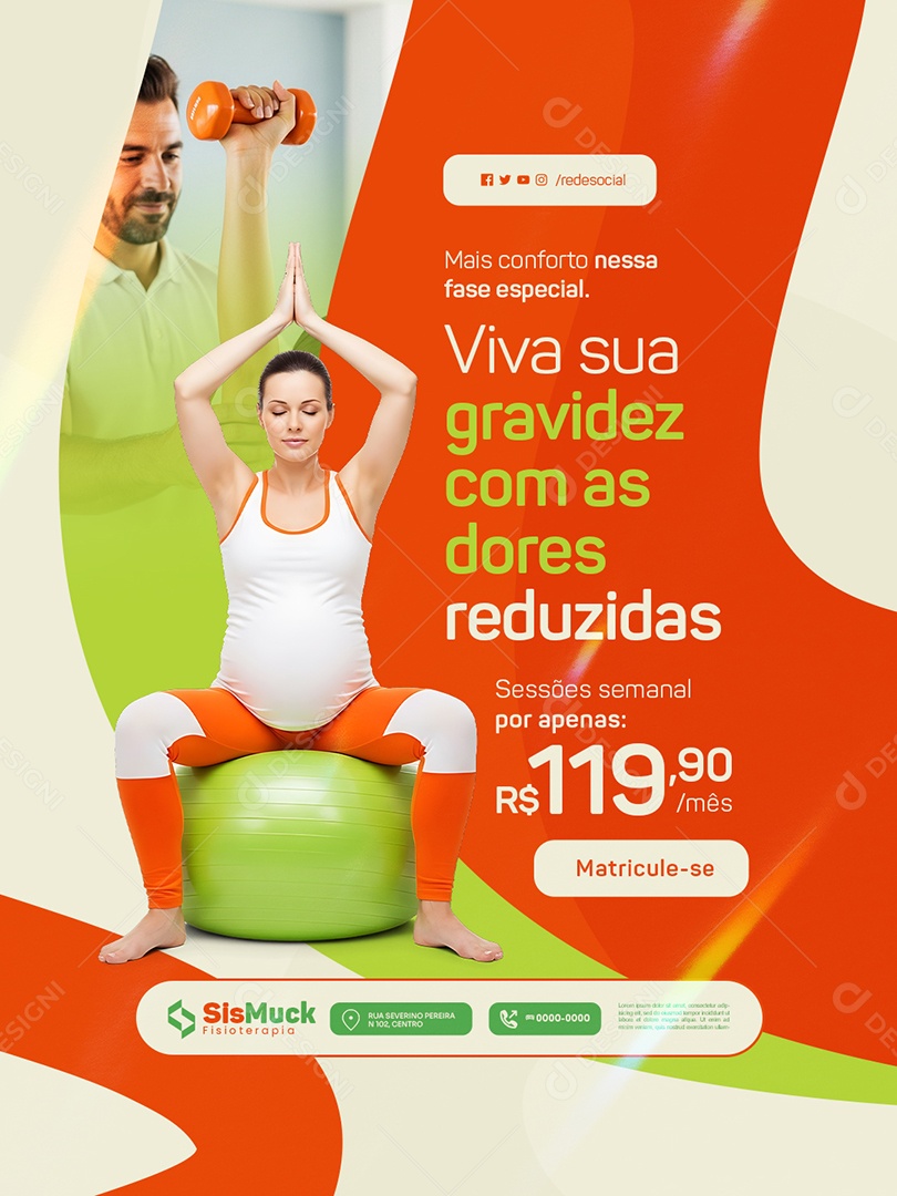 Fisioterapia Mais Conforto Nessa Fase Especial Social Media PSD Editável